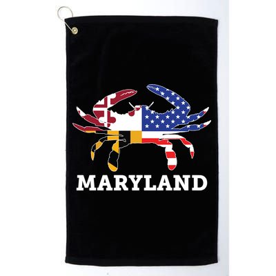 Maryland State American Usa Flag Blue Crab Golf Towel
