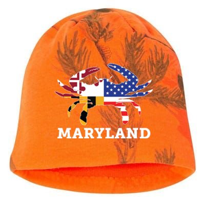 Maryland State American Usa Flag Blue Crab Kati - Camo Knit Beanie