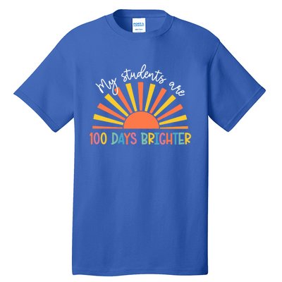 My Students Are 100 Days Brighter 100 Days Of School Sunset Gift Tall T-Shirt