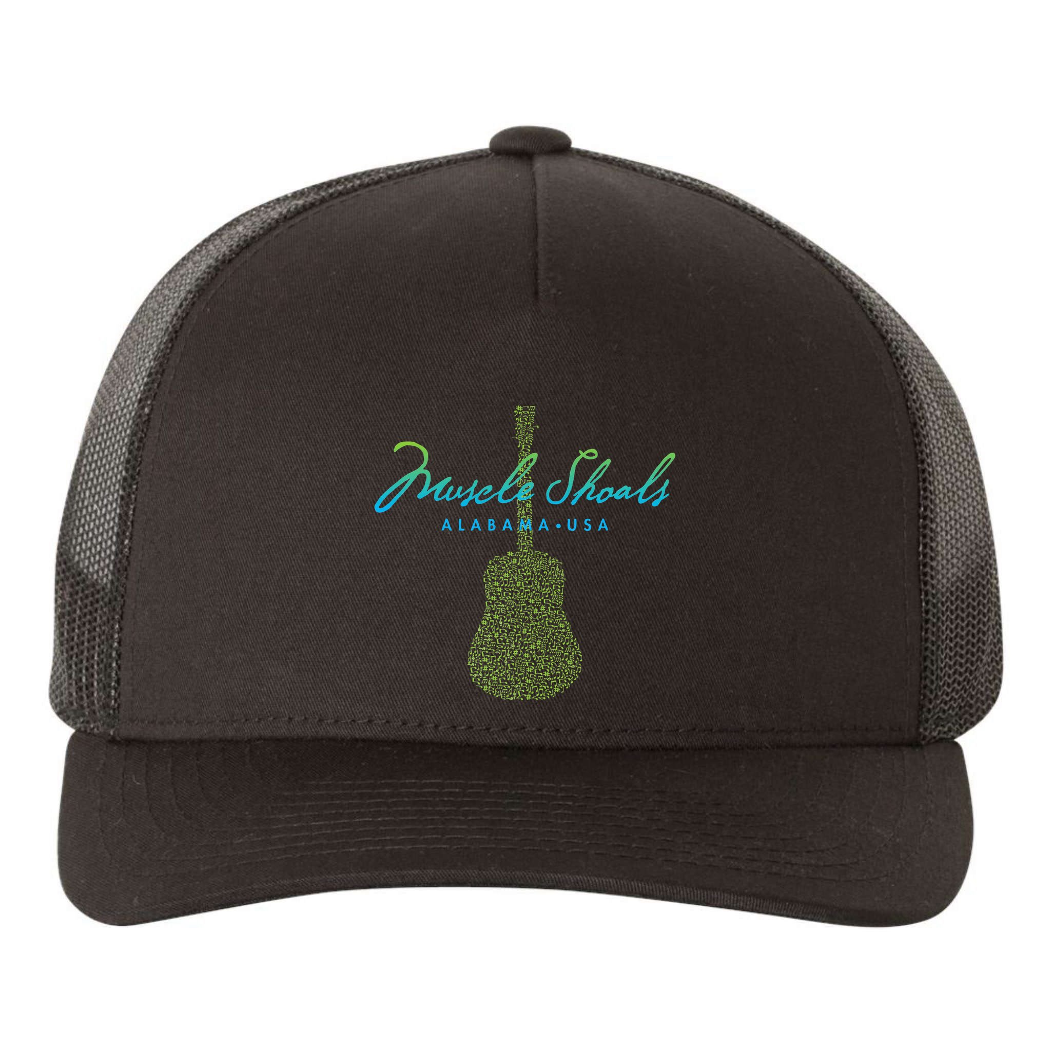 Muscle Shoals Alabama Guitar Design Yupoong Adult 5-Panel Trucker Hat
