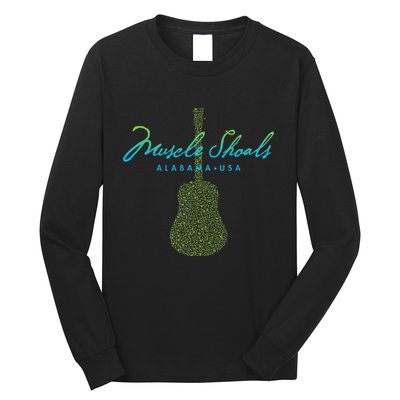 Muscle Shoals Alabama Guitar Design Long Sleeve Shirt