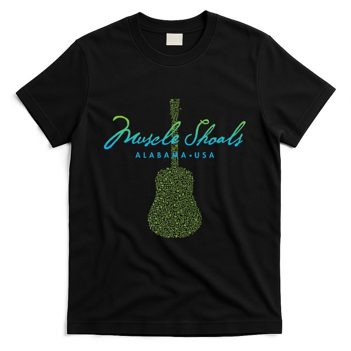 Muscle Shoals Alabama Guitar Design T-Shirt