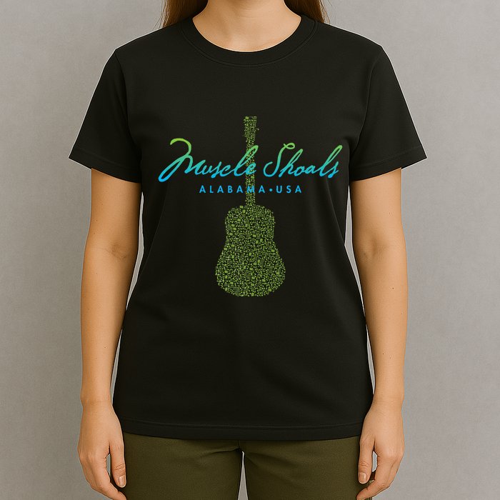 Muscle Shoals Alabama Guitar Design T-Shirt