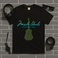 Muscle Shoals Alabama Guitar Design T-Shirt