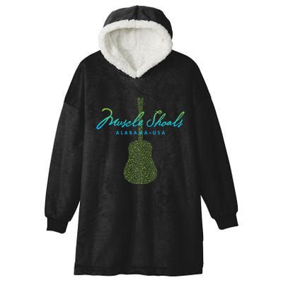 Muscle Shoals Alabama Guitar Design Hooded Wearable Blanket