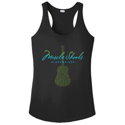 Muscle Shoals Alabama Guitar Design Ladies PosiCharge Competitor Racerback Tank