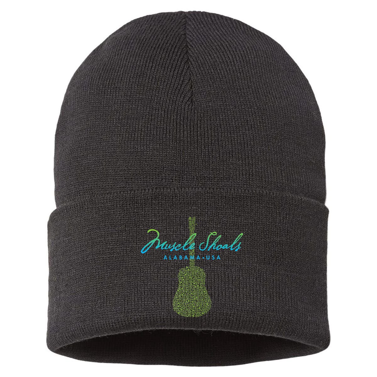 Muscle Shoals Alabama Guitar Design Sustainable Knit Beanie