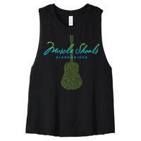 Muscle Shoals Alabama Guitar Design Women's Racerback Cropped Tank