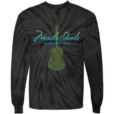 Muscle Shoals Alabama Guitar Design Tie-Dye Long Sleeve Shirt