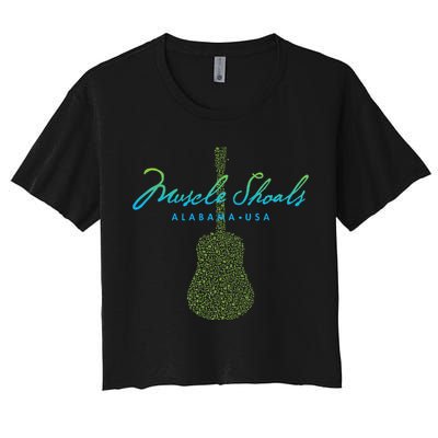 Muscle Shoals Alabama Guitar Design Women's Crop Top Tee