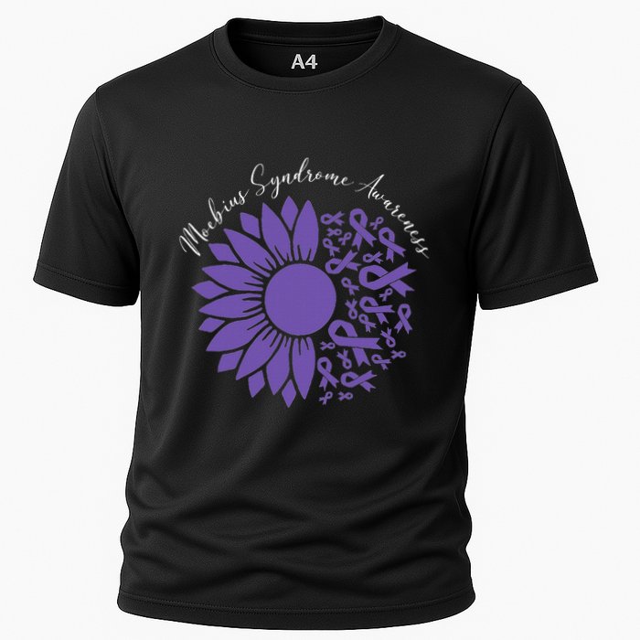 Moebius Syndrome Awareness Sunflower Purple Ribbon Support Cooling Performance Crew T-Shirt