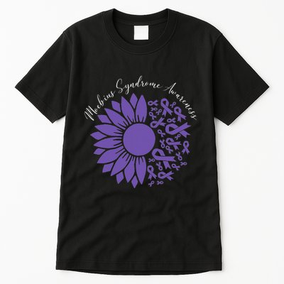 Moebius Syndrome Awareness Sunflower Purple Ribbon Support Tall T-Shirt