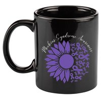 Moebius Syndrome Awareness Sunflower Purple Ribbon Support 11oz C Handle Ceramic Mug