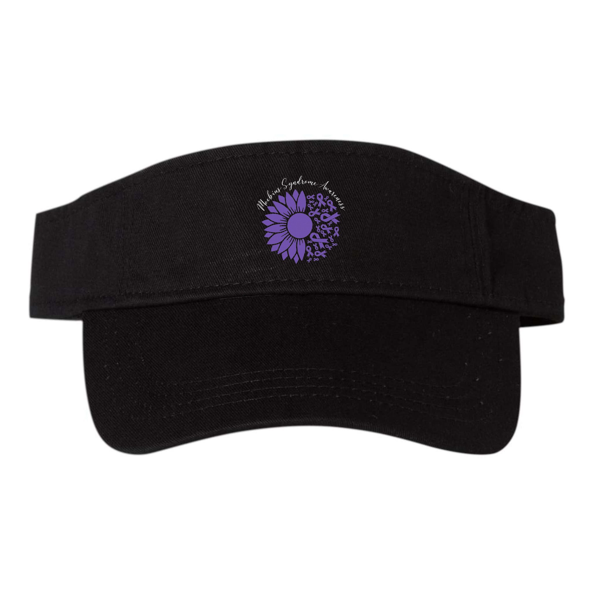 Moebius Syndrome Awareness Sunflower Purple Ribbon Support Visor