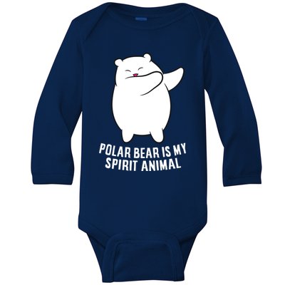 My Spirit Animal Is A Polar Bear Cute Polar Bear Lover Gift Baby Long Sleeve Bodysuit