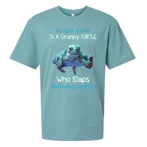 My Spirit Animal Is Grumpy Turtle Who Slaps Annoying People Sueded Cloud Jersey T-Shirt