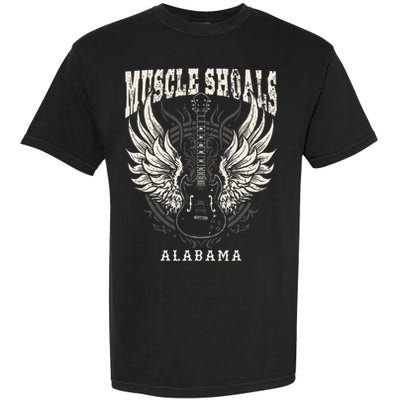 Muscle Shoals Alabama Vintage Guitar Wings Garment-Dyed Heavyweight T-Shirt