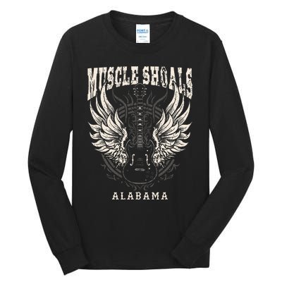 Muscle Shoals Alabama Vintage Guitar Wings Tall Long Sleeve T-Shirt