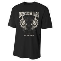 Muscle Shoals Alabama Vintage Guitar Wings Performance Sprint T-Shirt