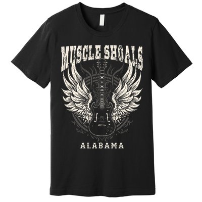 Muscle Shoals Alabama Vintage Guitar Wings Premium T-Shirt