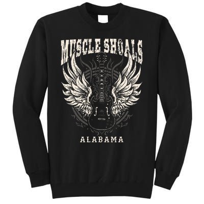 Muscle Shoals Alabama Vintage Guitar Wings Tall Sweatshirt