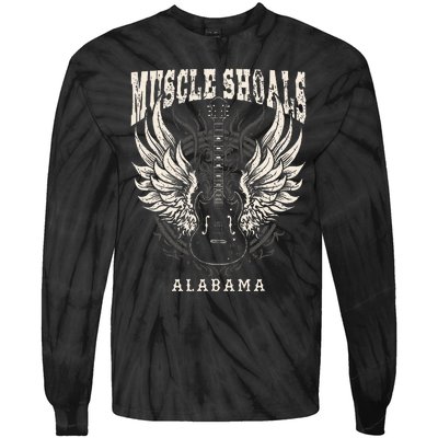 Muscle Shoals Alabama Vintage Guitar Wings Tie-Dye Long Sleeve Shirt