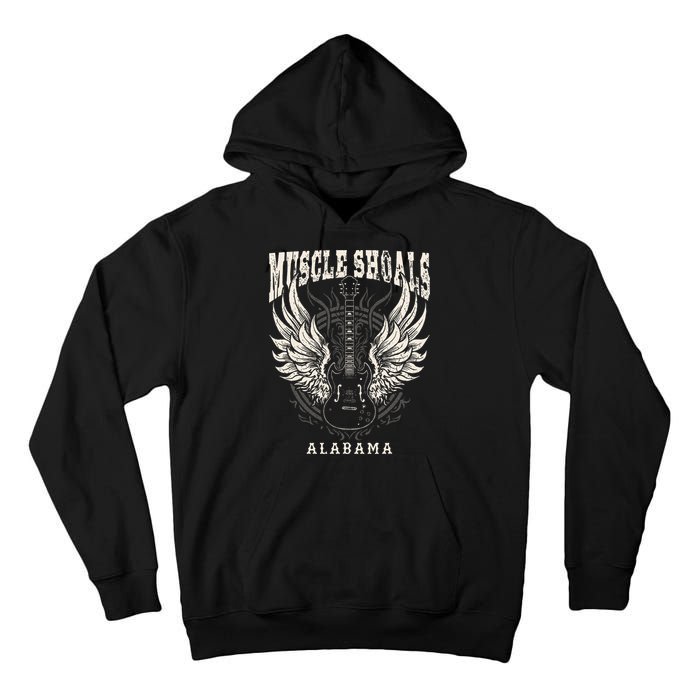 Muscle Shoals Alabama Vintage Guitar Wings Tall Hoodie