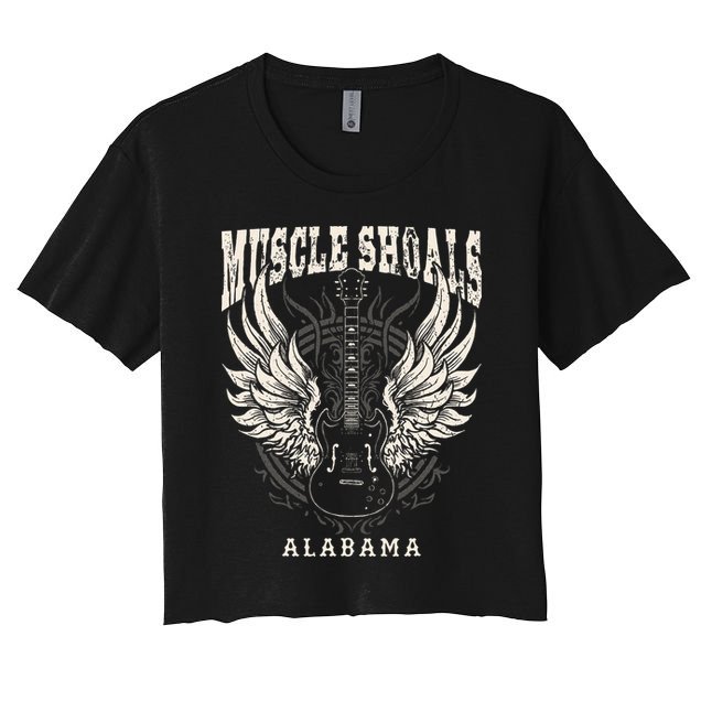 Muscle Shoals Alabama Vintage Guitar Wings Crop Top