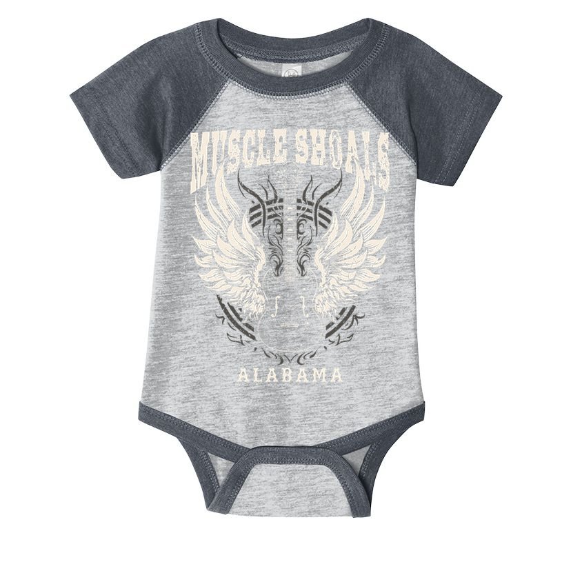 Muscle Shoals Alabama Vintage Guitar Wings Infant Baby Jersey Bodysuit