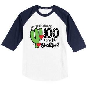 My Students Are 100 Days Sharper Baseball Sleeve Shirt