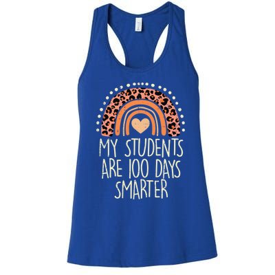 My Students Are 100 Days Smarter 100th Day Of School Teacher Great Gift Women's Racerback Tank