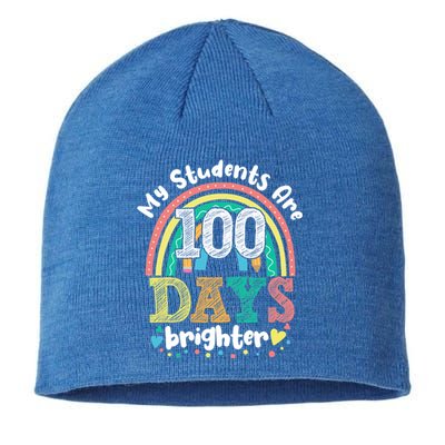 My Students Are 100 Days Brighter Rainbow 100th Day School Gift Sustainable Beanie