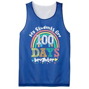 My Students Are 100 Days Brighter Rainbow 100th Day School Gift Mesh Reversible Basketball Jersey Tank