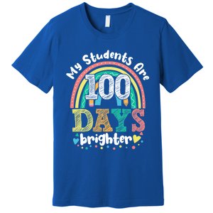 My Students Are 100 Days Brighter Rainbow 100th Day School Gift Premium T-Shirt