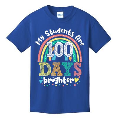 My Students Are 100 Days Brighter Rainbow 100th Day School Gift Kids T-Shirt