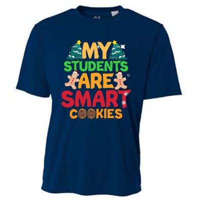 My Students Are Smart Cookies Christmas Teacher Funny Gifts For Teacher Cooling Performance Crew T-Shirt