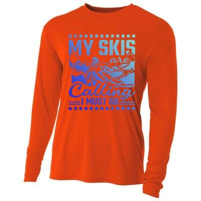 My Skis Are Calling I Must Go Gift Cooling Performance Long Sleeve Crew