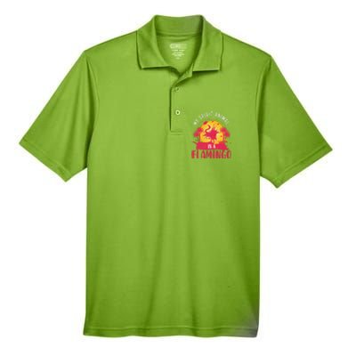 My Spirit Animal Is A Flamingo Retro Flamingo Lover Men's Origin Performance Pique Polo