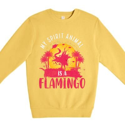 My Spirit Animal Is A Flamingo Retro Flamingo Lover Premium Crewneck Sweatshirt