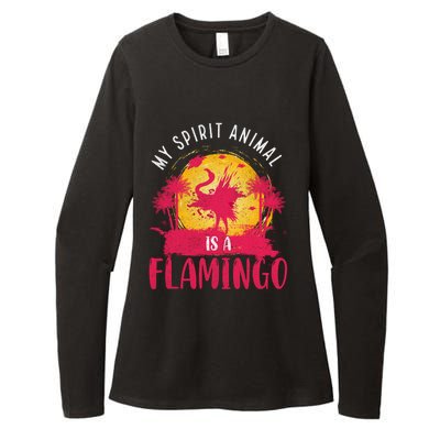 My Spirit Animal Is A Flamingo Retro Flamingo Lover Womens CVC Long Sleeve Shirt