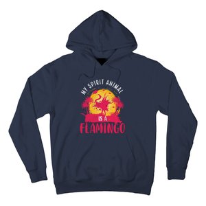 My Spirit Animal Is A Flamingo Retro Flamingo Lover Hoodie