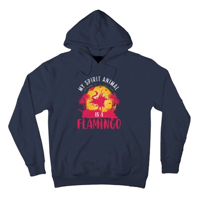 My Spirit Animal Is A Flamingo Retro Flamingo Lover Hoodie