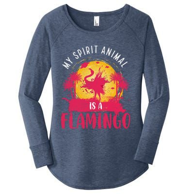 My Spirit Animal Is A Flamingo Retro Flamingo Lover Women's Perfect Tri Tunic Long Sleeve Shirt