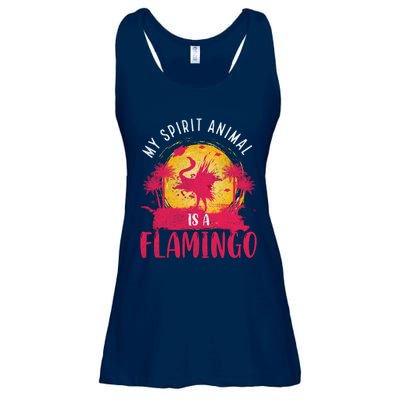 My Spirit Animal Is A Flamingo Retro Flamingo Lover Ladies Essential Flowy Tank