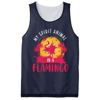 My Spirit Animal Is A Flamingo Retro Flamingo Lover Mesh Reversible Basketball Jersey Tank