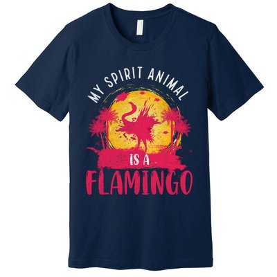 My Spirit Animal Is A Flamingo Retro Flamingo Lover Premium T-Shirt