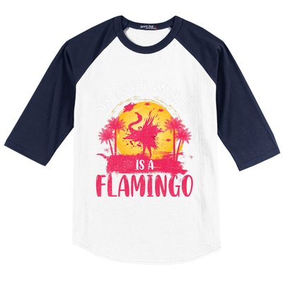 My Spirit Animal Is A Flamingo Retro Flamingo Lover Baseball Sleeve Shirt