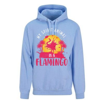 My Spirit Animal Is A Flamingo Retro Flamingo Lover Unisex Surf Hoodie