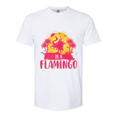 My Spirit Animal Is A Flamingo Retro Flamingo Lover Softstyle CVC T-Shirt