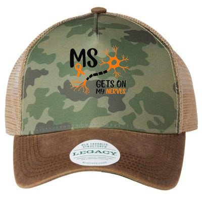Multiple Sclerosis Awareness Gets On My Nerves Orange Legacy Tie Dye Trucker Hat